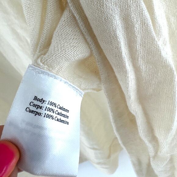 Kathryn McCarron Ivory Riviera Paper Thin Cashmere Wrap One Size - Picture 5 of 11